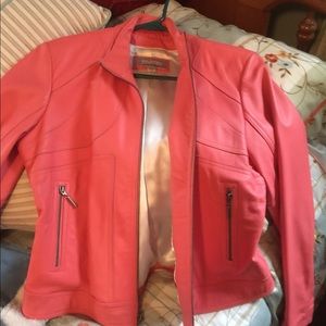 Beautiful coral color like new leather jacket